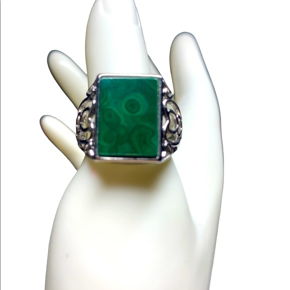 ✨Natural Malachite Adjustable Ring - Picture 2 of 8